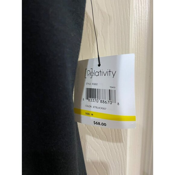 Relativity Womens Jet Black Cowl Neck Cap Sleeve A-Line Dress Size Medium New Wi - Picture 5 of 7